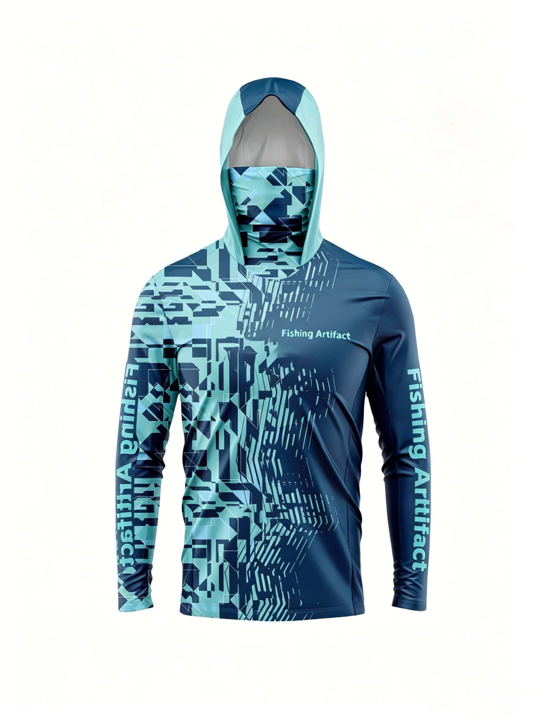 Summer Clothing Types - Herren-Sommer-Anglerhoodie, langärmelig mit Maske, atmungsaktiv und