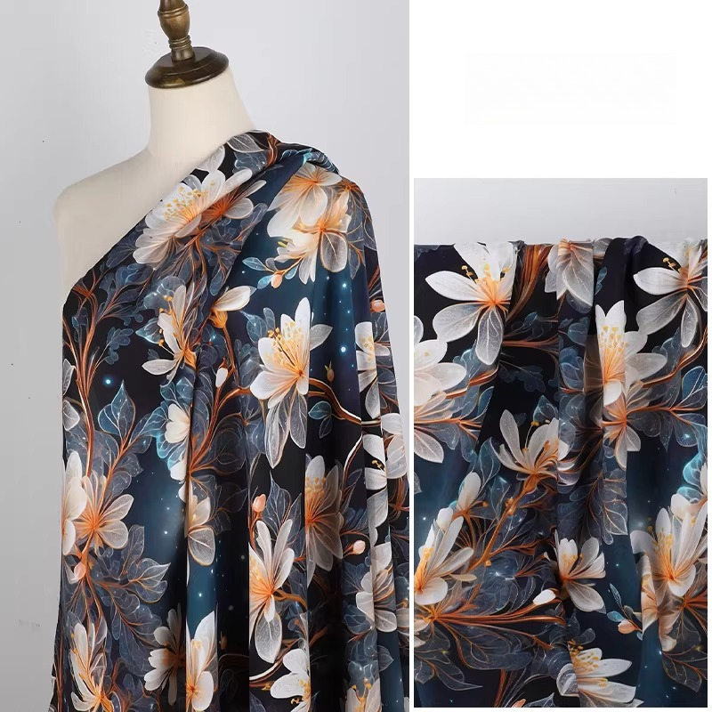 Soft Summer Yellow Clothing - 3D-gedruckter Blumen-Rayonstoff als Meterware für Kleidung,
