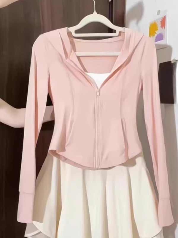 Summer Rays Clothing - Rosa Slim Fit Fischgräten-Eisseide Damen-Sommerkleidung mit