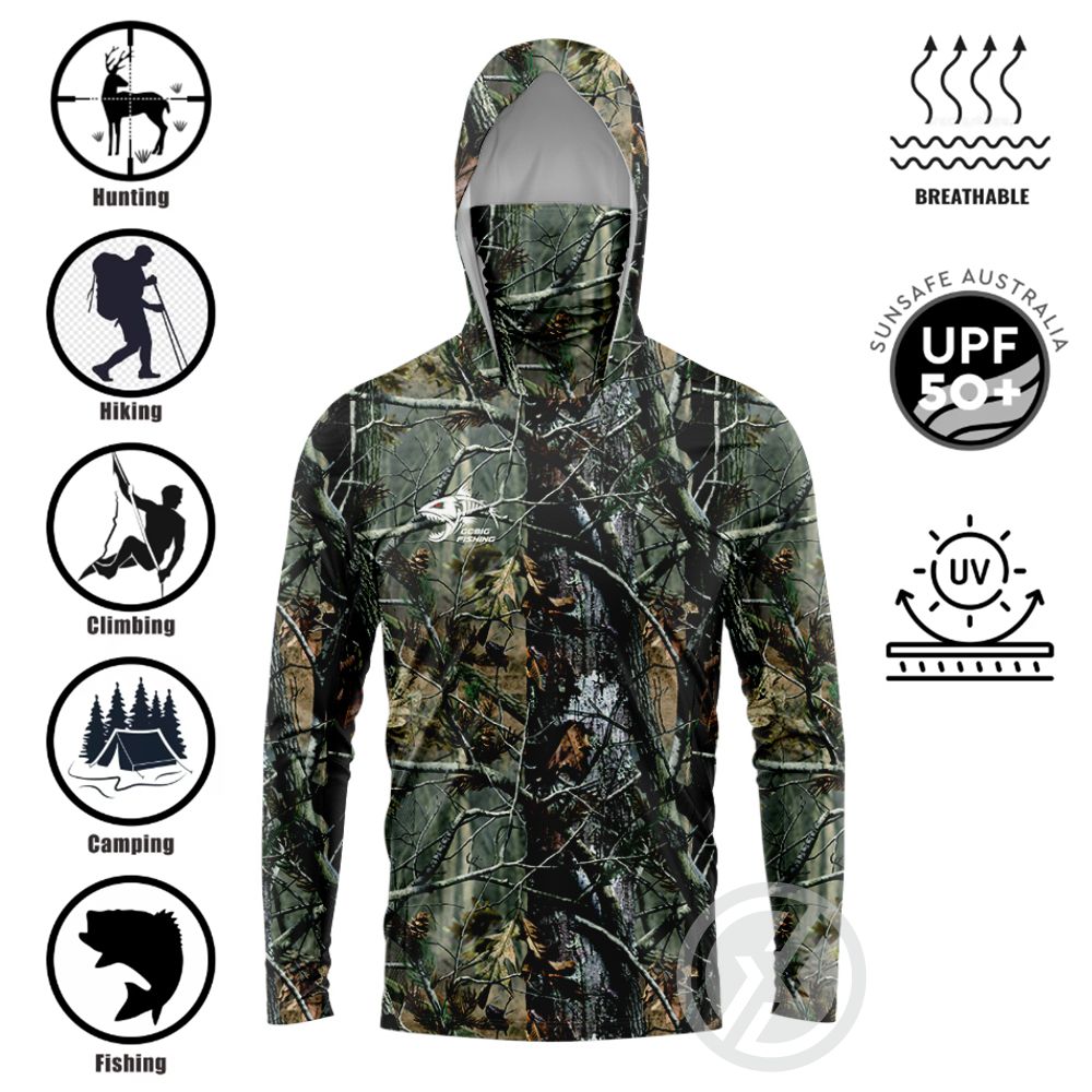 Summer Clothing Types - UPF50+ Angelhemd mit Kapuze, integrierter Gesichtsabdeckung,