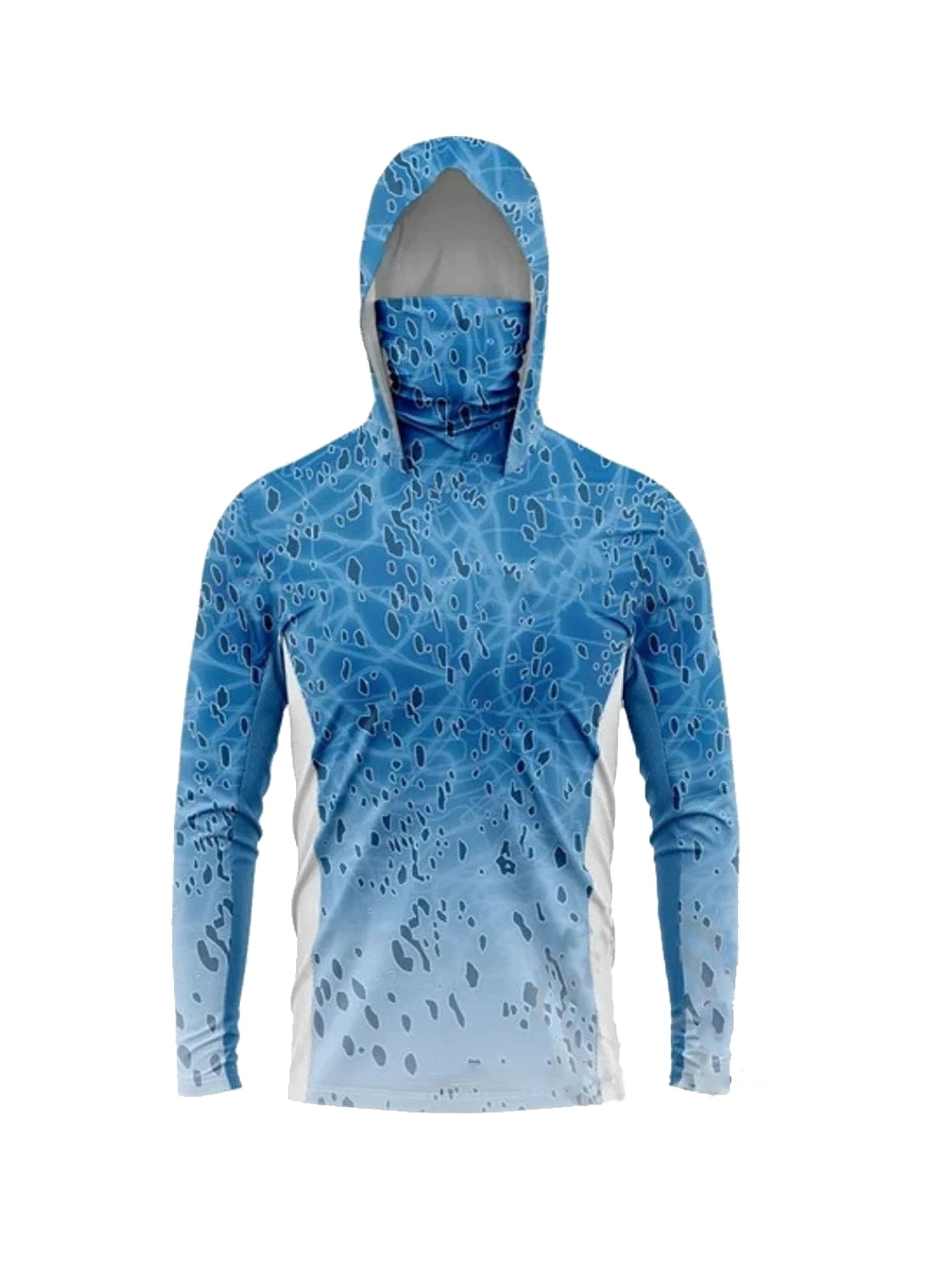 Summer Clothing Types - Herren Langarm-Anglerhoodie mit Maske, UV-Schutzkleidung, Fischerei-Shirt,
