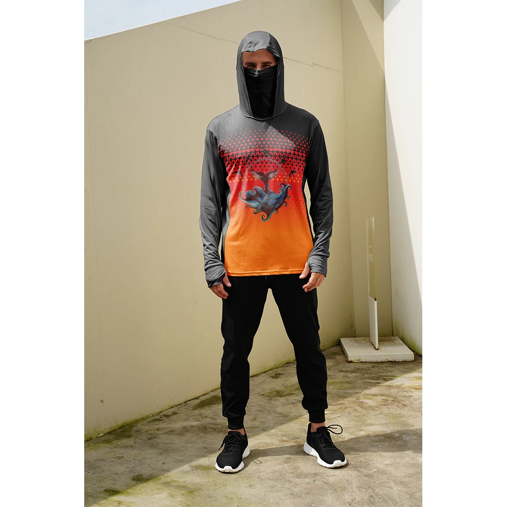 Summer Upf Clothing - Angelhemden für Männer Sonnenschutz-Hoodie mit Maske