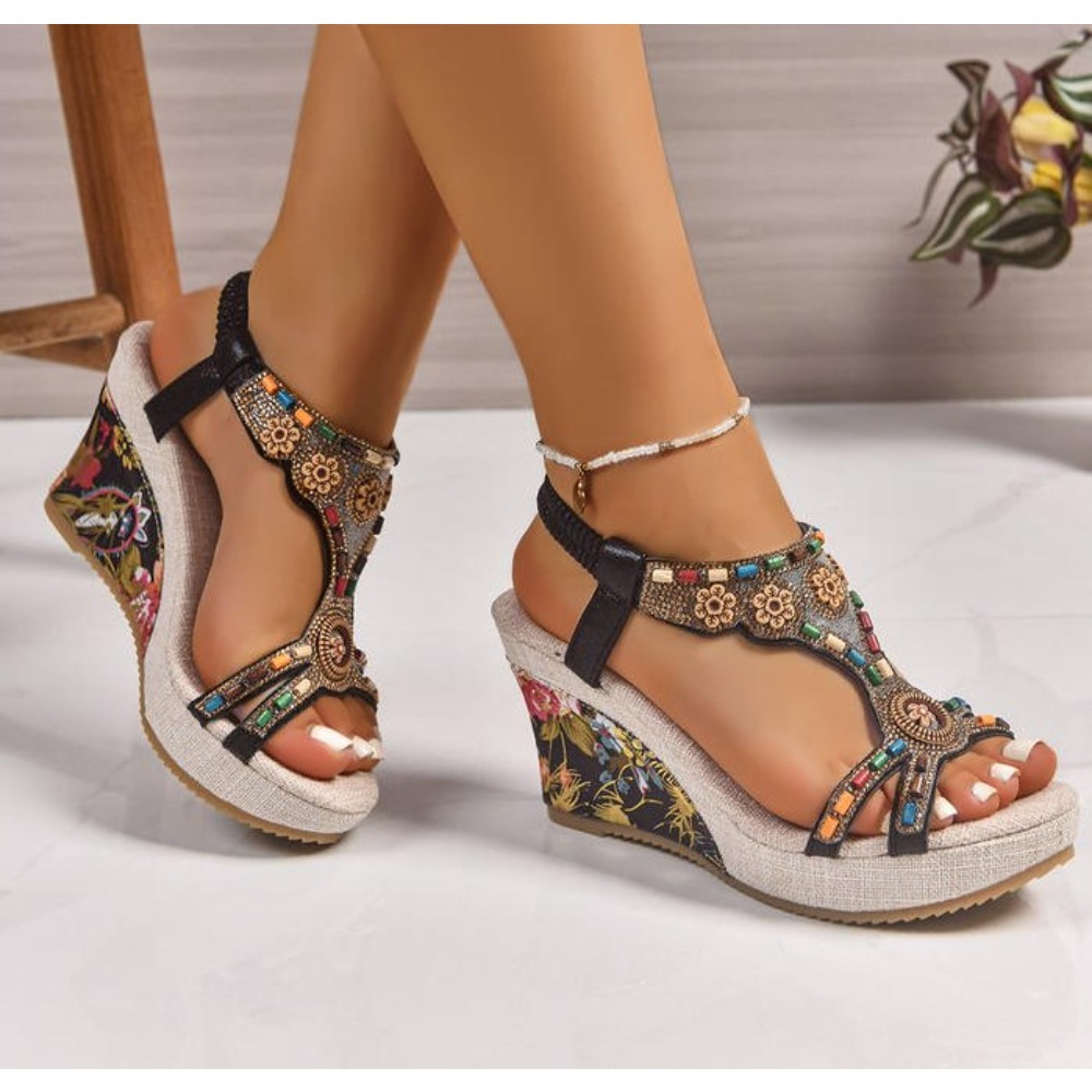 Summer Clothing Sale Women - Damen Leder Sommer Mode Keilabsatz Große