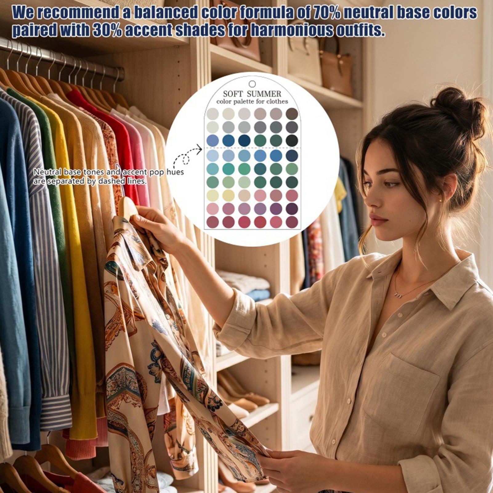 Summer Clothing Palette - 2 Stück saisonale Acryl-Farbpaletten-Musterkarten, passender Farbführer,