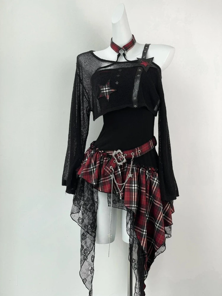 Summer Clothing Set For Girls - Sommer Amerikanischen Retro Gothic 2-teiliges Set