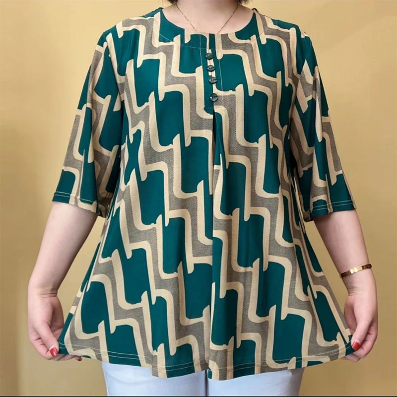 Summer Clothing For 70 Year Old Woman - Sommer neue lässige geometrisch bedruckte Pullover