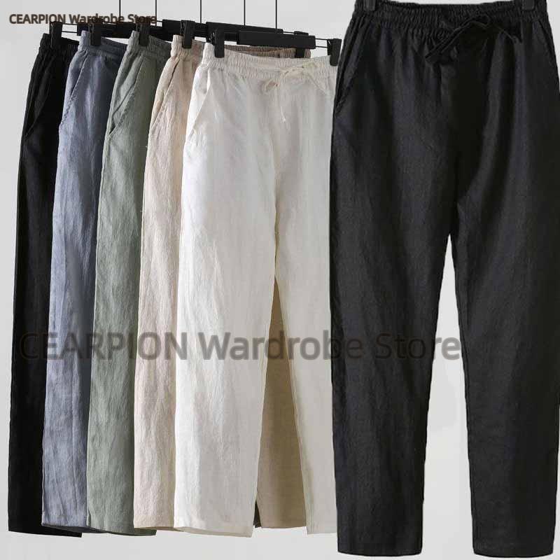 Summer Clothing Men Linen - Sommerliche chinesische Straight-Tube-Hose aus Leinen –