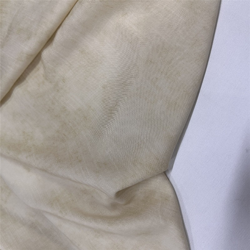 Soft Summer Yellow Clothing - Hellgelber, nebliger Blumenmuster-Stoff aus weicher Baumwoll-Leinen-Mischung,