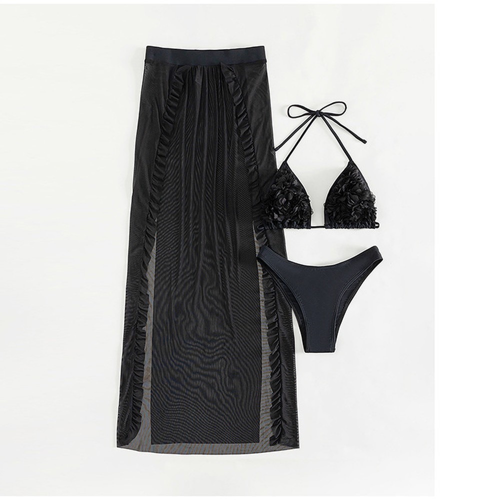 Sexy 3-teiliges Bikini-Set für – Swim Cover Up Mesh Bewertung und Preis