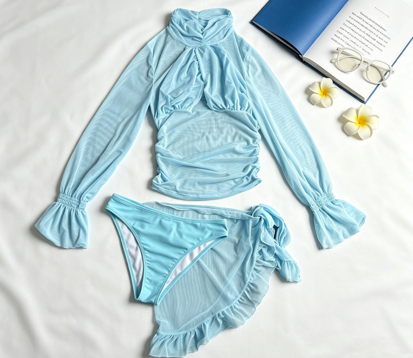 Solider 3-teiliger Bikini-Bade – Swim Cover Up Mesh Bewertung und Preis