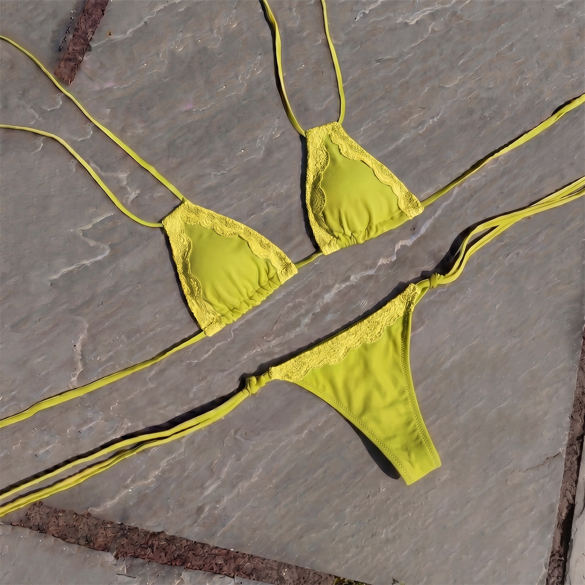 Spitzen-Bikini-Set (3-teilig), – Swim Cover Up Mesh Bewertung und Preis