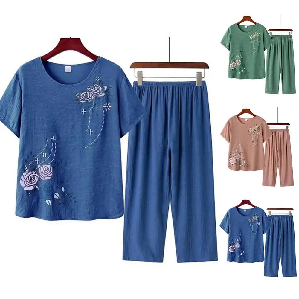 Kurzarm-T-Shirt für ältere Fra – Summer Clothing Men Linen Bewertung und Preis