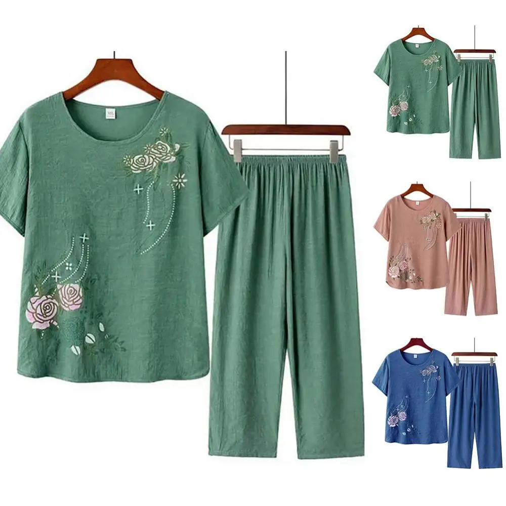 Kurzarm-T-Shirt für ältere Fra – Summer Clothing Men Linen Bewertung und Preis