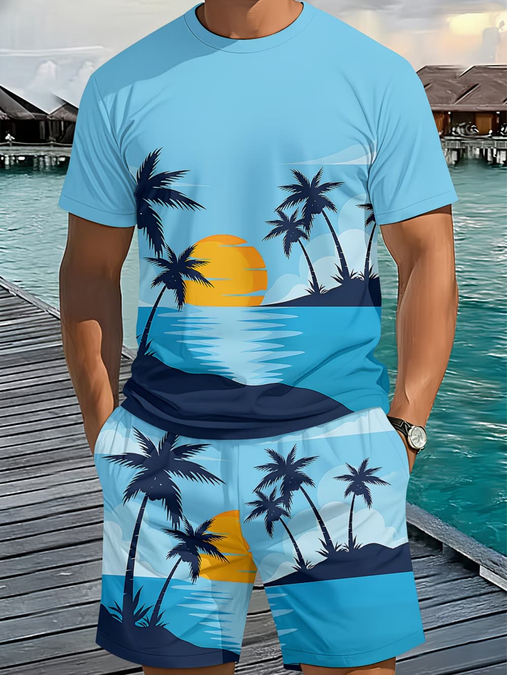 2026 Herren 2-teiliges Set mit – Beach Shirt Hawaiian Bewertung und Preis