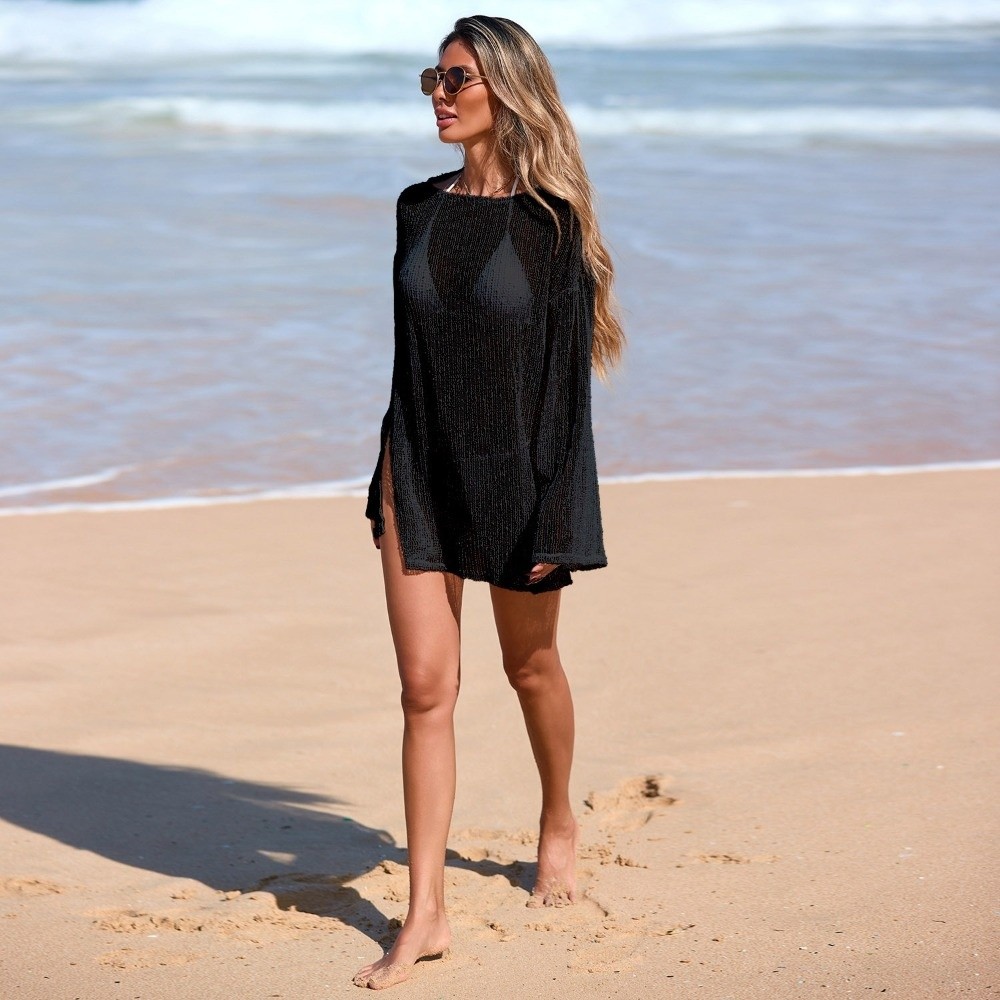 Damen Strandkleid aus transpar – Swim Cover Up Mesh Bewertung und Preis