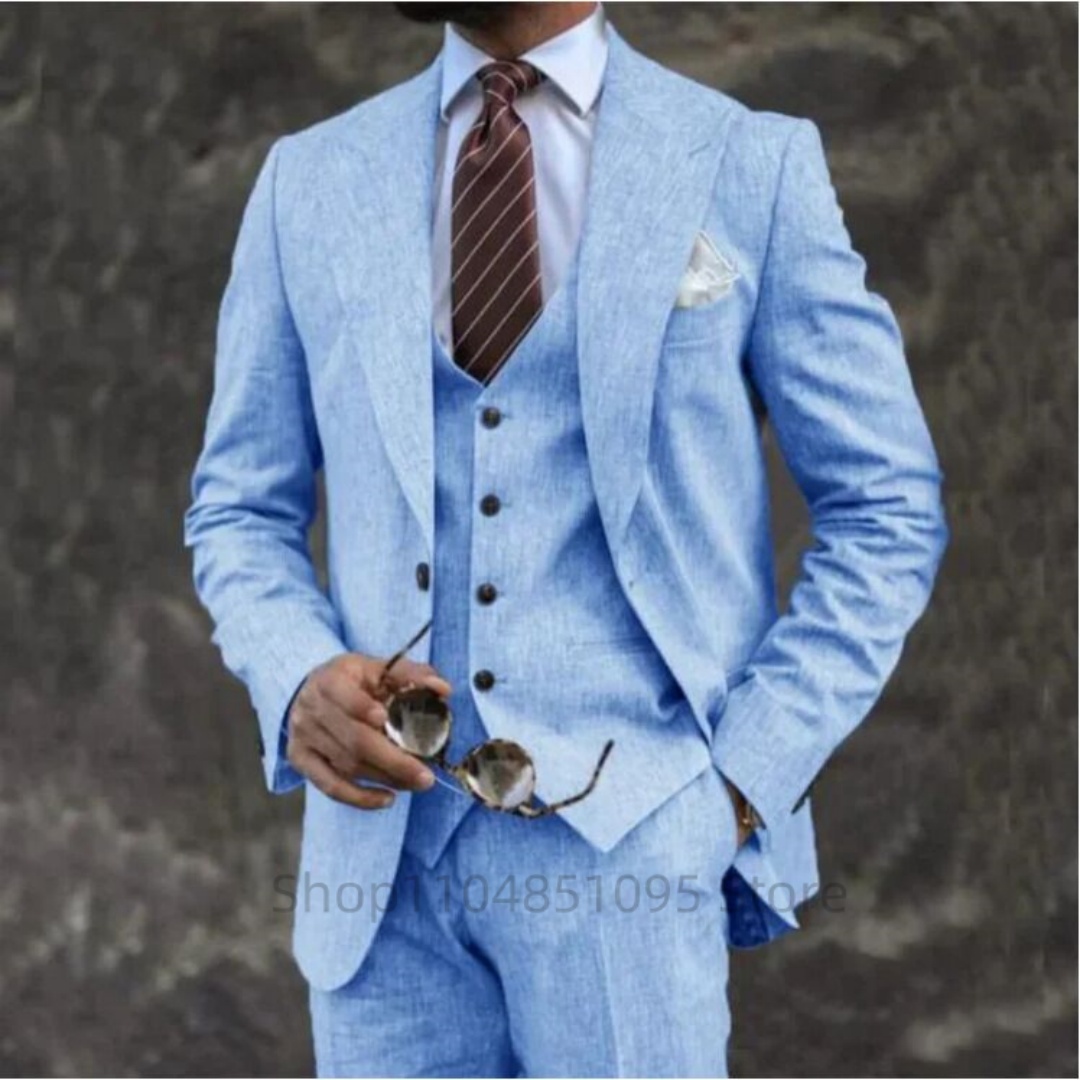 Hochwertige 3-teilige Herrenan – Summer Clothing Men Linen Bewertung und Preis