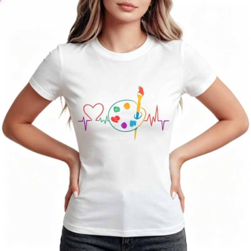 Buntes geometrisches Damen-T-S – Summer Clothing Palette Bewertung und Preis