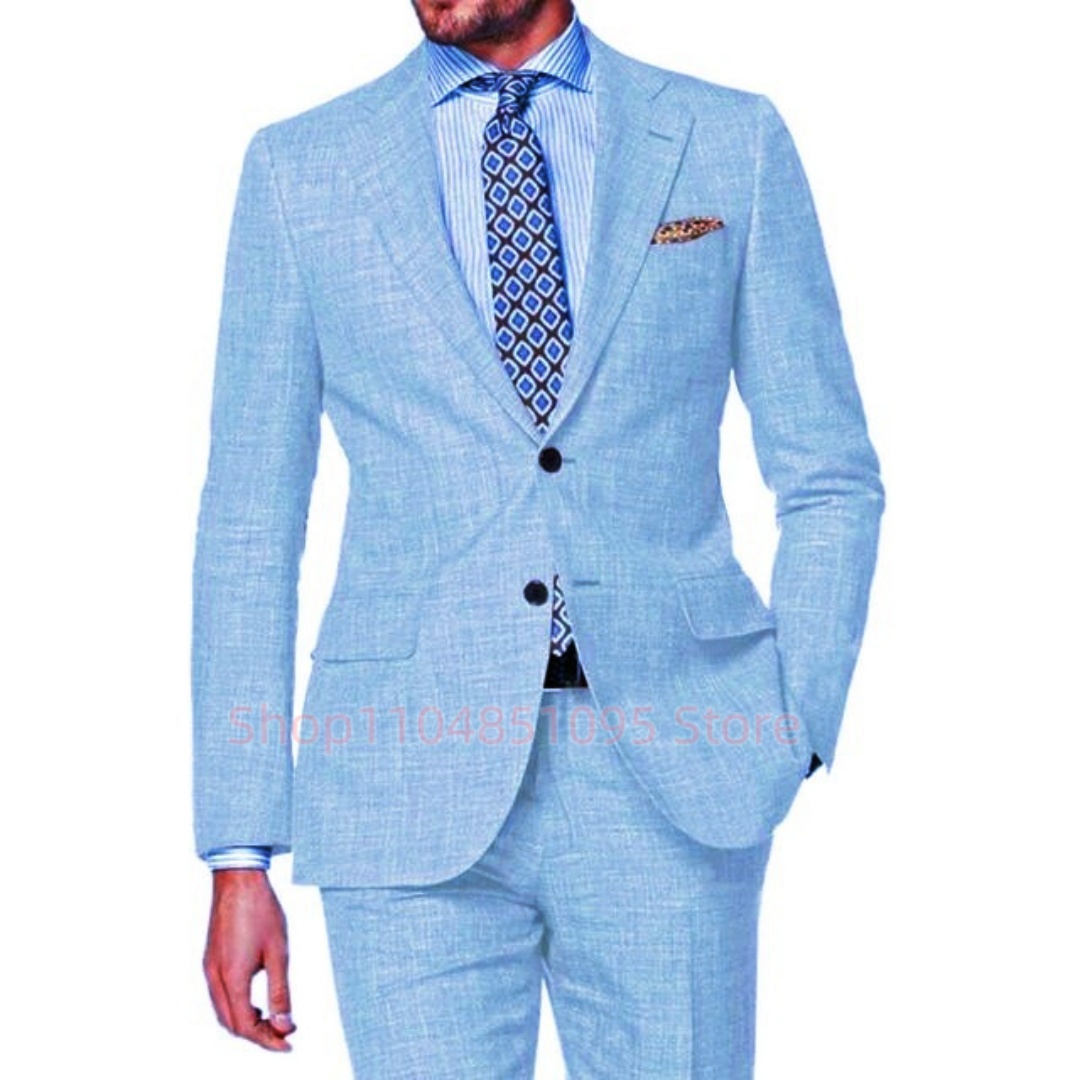 Weißer Leinen 2-Teiliger Herre – Summer Clothing Men Linen Bewertung und Preis